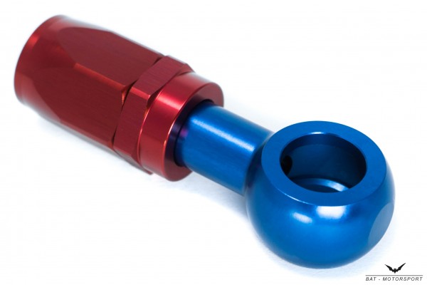 Dash 8 / -8 AN / JIC 8 M16 (16.3mm) Eye Banjo NBR Hose Fitting Red/Blue Anodized